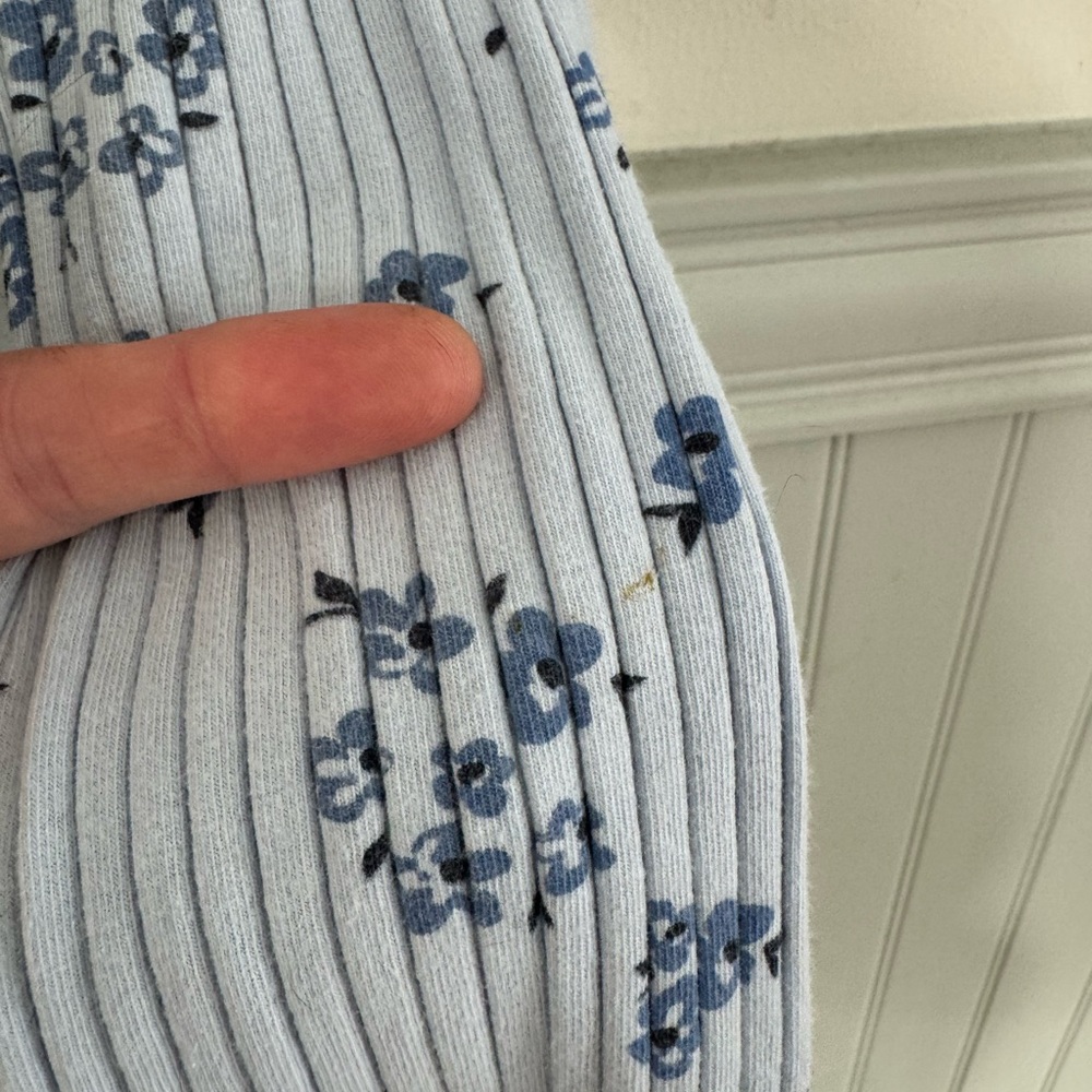 JESSICA SIMPSON Kids Light Blue Floral  Ribbed Cotton Tshirt Pant Set Size 4T - Picture 3 of 7